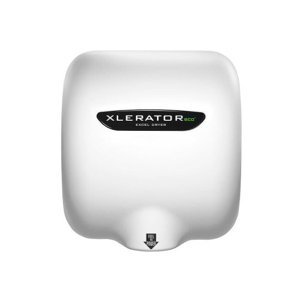 Excel Dryer XleratorEco Automatic Hand Dryer W/Noise Reduction & HEPA Filter, White Fiberglass, 110-120V 703161AH - main